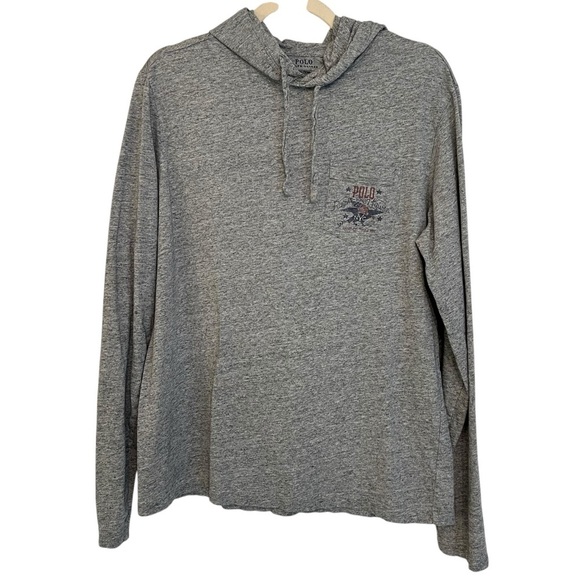 Polo Ralph Lauren Other - Polo Ralph Lauren Men’s American Flag Hoodie Shirt Heather Grey Medium Patriotic